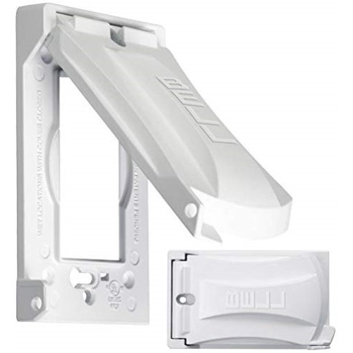 Hubbell Bell 耐候性シングルコンセントカバー 垂直フラット MX1050W