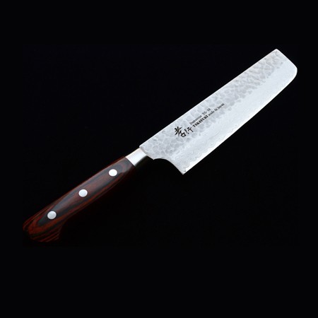 青木刃物製作所 堺孝行 33層槌目ダマスカス 菜切 160mm 07393