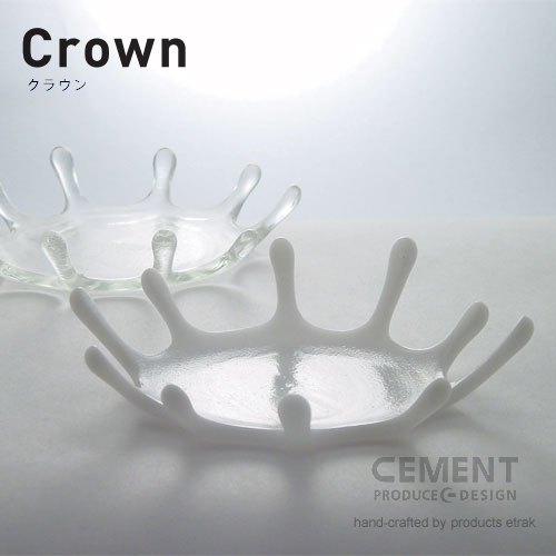 CEMENT プロデュースデザイン Crown ガラス製 コースター