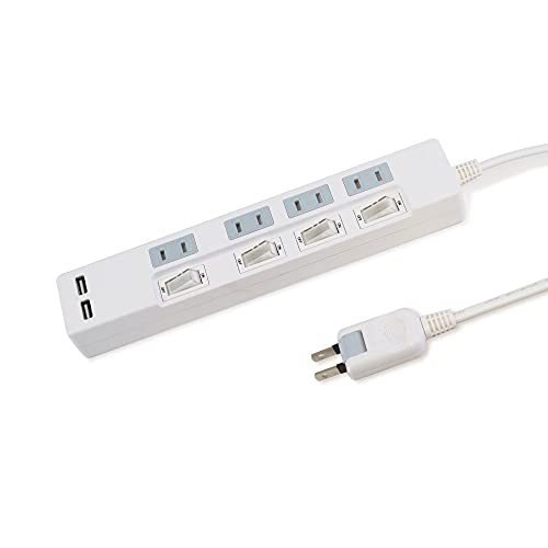 STYLED(スタイルド) USB充電ポート付電源タップ 4口 1m 497857433