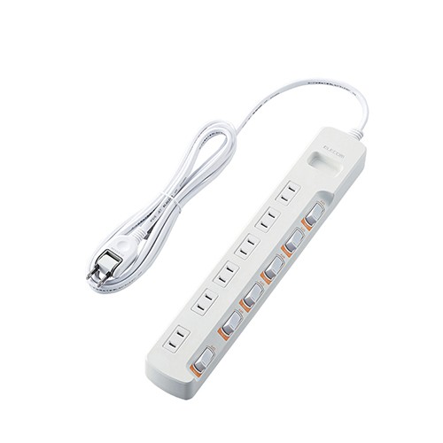 ELECOM(エレコム)無点灯個別スイッチ付 雷ガードタップ 6個口 2.5m T-K5B-2625WH