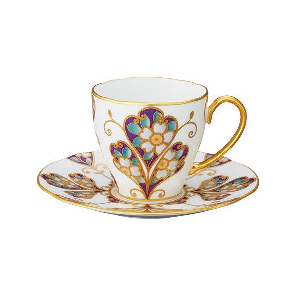 ノリタケ オマージュ コレクション コーヒー碗皿(雲母金彩花文) T2403/H-771