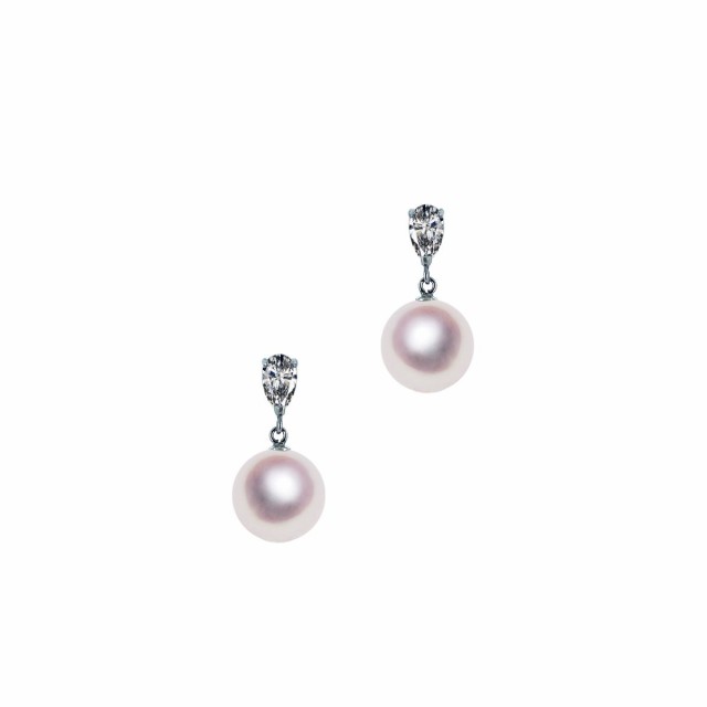 Tensei Pearl(天成真珠) アコヤ真珠 デザインピアス K14WG 7.5mm
